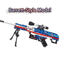 Jouet de construction éducatif DIY style Patriot Barrett, blocs de construction en plastique ABS universels pour garçons, enfants, cadeau d'assemblage