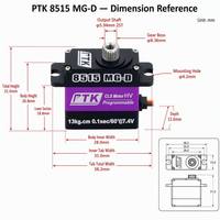 Servo Digital Sin Núcleo PTK 8515 MG-D HV CLS, Engranaje de Aluminio y Acero Inoxidable CNC, 15 kg, 0.087 s, Programable, 5.0 V-8.4 V, para RC de Ala Fija