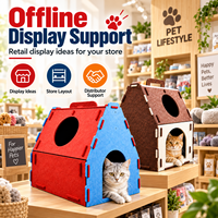 Vente en gros OEM : Maisonnette pour animaux en feutre, portable, pour intérieur, pliable, avec poignée, couleur et taille personnalisables, emballage inclus