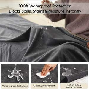 Manta Personalizada con Logotipo, Manta de Felpa Reversible Premium a Prueba de Derrames, 100% Impermeable para Cama, Sofá - Product Image 3