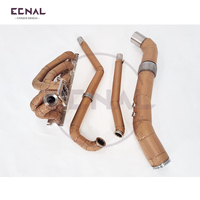 Kit de collecteur turbo simple Ecnal SS304 pour moteur BMW B58 Gen2, kit de conversion complet d'échappement de course avec isolation thermique
