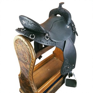 BS International Natural Crafts - Silla de Montar Inglesa de Cuero Genuino, Diseño Sostenible, Uso en 4 Estaciones, con Base de Madera y Alfombrillas para Caballo - Product Image 2