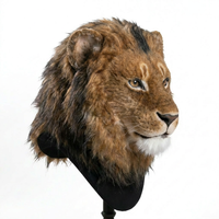 Masque de tête de lion sur mesure en fourrure, fait main, réaliste, costume d'animal, casque de bête en silicone, accessoires de cosplay, fournisseur