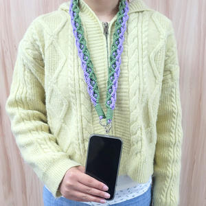 Kit <span class=keywords><strong>Macramé</strong></span> Bohoo 2-en-1 avec nœuds en spirale, en polyester, couleurs contrastées, pour breloque de téléphone/pendentif de sac, cordon anti-perte, cadeau DIY pour les amateurs de bricolage - Product Image 6