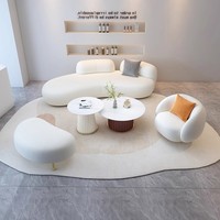 Kleines Modernes Dreisitzer-Ecksofa mit Leinenbezug Weißes Sofa für Villa Schönheitssalon Ruhebereich Empfang