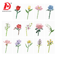 HUADA-Bouquet de fleurs à monter soi-même, plusieurs styles, blocs de construction, jouets d'assemblage