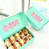 Personnalisez le nouvel emballage de biscuits rose à la mode-Boîte à biscuits de cuisson, gâteau à gaufres, boîte d'emballage de beignets croustillants