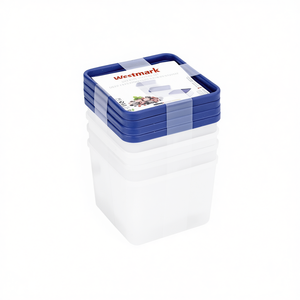 Westmark Freezer <b>Container</b> Trio 4 Pack Food Storage Set <b>Square</b> Shape Bpa Free Microwave Safe Dishwasher Safe - Product Image 2