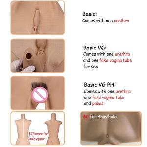 Combinaison en silicone E Cup, <span class=keywords><strong>meme</strong></span>, une pièce, sans couture, pour travestis, drag queen, forme de poitrine, faux vagin sans fermeture éclair - Product Image 6