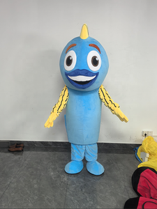 2025 alta calidad estilo personalizado Walkable personaje grande <span class=keywords><strong>Animal</strong></span> dibujos animados pez azul mascota disfraz a la venta - Product Image 2