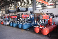 Compresseur d'air mobile diesel de piston de compresseurs d'air de forage de roche de prix usine 18.5KW avec le Double-réservoir