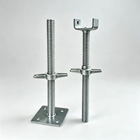 Base de support réglable en acier galvanisé haute résistance, résistante à la corrosion, pour échafaudage, type U, à vis creuse, à prix réduit