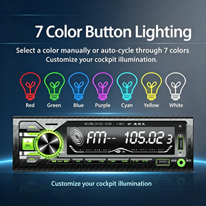 เครื่องเล่น MP3 ในรถยนต์ พร้อมบลูทูธ เครื่องส่งสัญญาณ FM ไฟแบ็คไลท์ 7 สี ช่องเสียบ USB คู่ หน้าจอ LCD เครื่องเสียงติดรถยนต์ 1 din ขายตรงจากโรงงาน - Product Image 4