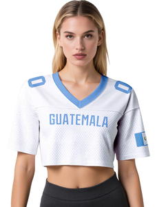 Kaos Jersey Sepak Bola Amerika Wanita Model Crop Top Tim Nasional Jerman Baru 2025, 100% Poliester, Cetak Transfer Panas - Product Image 4