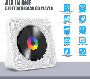 Reproductor de CD Portátil de Pared con Altavoz HiFi de 60W, Bluetooth, Temporizador, Radio FM, Pantalla LCD, Control Remoto y Función Anti-Skip, Directo de Fábrica - Product Image 3