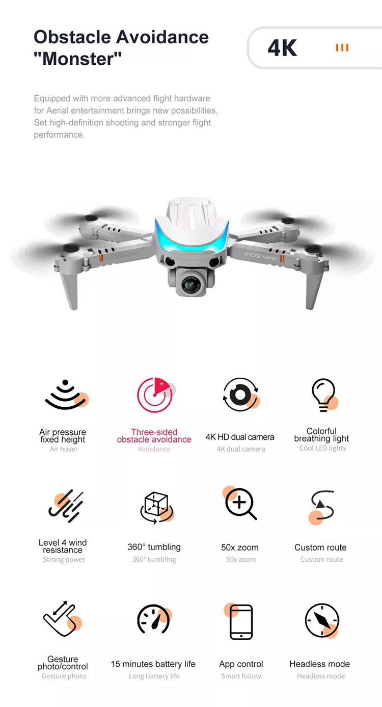 Optical Flow Positioning 4k Hd Camera Rc Drones 5g Wifi Fpv Rc Quadcopter Gps Long Range Mini Drone 4k Professional