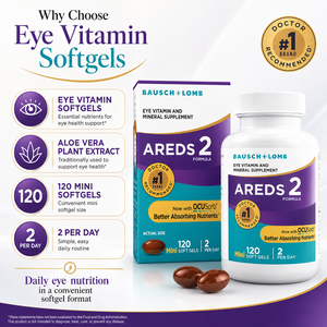 Stock disponible : AREDS 2 Formula Eye Vitamin Softgels, 120 capsules avec livraison gratuite, extrait de plante d'aloe vera sauvage, complément pour les yeux - Product Image 2