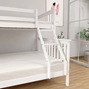 Lit superposé double sur grand lit avec escalier en bois massif, cadre d'escalier durable au design moderne pour chambre à coucher avec barrières de sécurité - Product Image 4