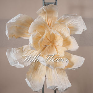 Sıcak Kayısı-Beyaz Gradyan Dev Kağıt Sanat Çiçekleri Düğün Dekorasyonu için Düğün Kağıt Çiçekleri Yapay Çiçekler - Product Image 3