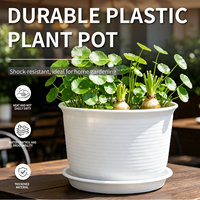 Pot de Plante en Résine Épaissie avec Trou de Drainage, Design Minimaliste, Durable, 5,33 L, Jardinière pour la Maison et les Plantes Grasses