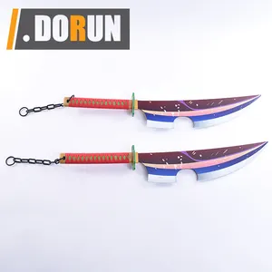 Demon Slayer.Tanjirou Rengoku Kyoujurou Cosplay Toys Sword. Woonden Katana Swords.Weapon.Total Length:41in; Weight: 0.4Kg/0.88Lb