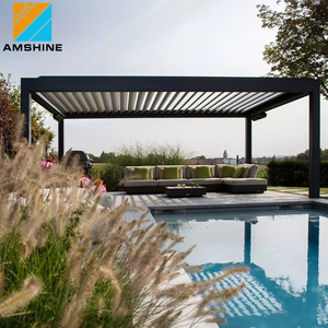 Tự làm dễ dàng lắp ráp mặt trời pergola cơ giới louver mái trượt cửa kính vườn gazebo prefab sunroom pergola Bộ dụng cụ - Product Image 2