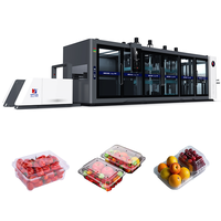 Vier Stations High-Speed Thermovormende Machine Voor Efficiënte Productie Fruitdozen (Pp/Ps/Pvc/Bops/Pet) Kernmotor Hengxing