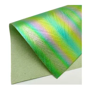 激光魔术彩虹彩色合成革乙烯基人造革聚氯乙烯面料，用于制作封面/发弓/工艺/缝纫