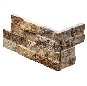 Otoño Scabos travertino Split Face Ledger Panel para pared chimenea decorativa decoración del hogar diseño de lujo tamaño personalizado al por mayor - Product Image 2