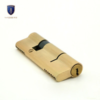 Cylindre de serrure à mortaise en laiton massif double ouverture 70 mm de luxe haute sécurité, grade 2 ANSI, nickelé, pour porte en bois - Vente en gros