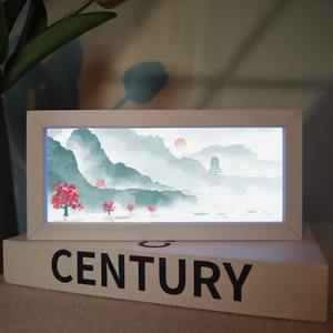 แผงไฟ LED ตกแต่งโต๊ะพร้อมภาพวาดหมึกฟอกสีสวยงามไฟกลางคืนสร้างบรรยากาศสำหรับในร่ม - Product Image 6