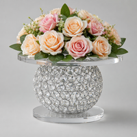 Support à gâteau classique en métal filigrané, présentoir à étages en acrylique orné de strass, 3 tailles 15-25 cm, décoration de table de dessert de mariage