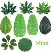 Feuilles d'or octogonales artificielles, feuilles vertes en plastique/polyester, hauteur 31 cm, panier décoratif pour magasin de fruits