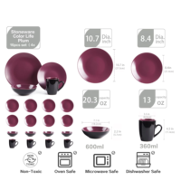 Ensemble d'assiettes de cuisine rondes tasse à café élégant haut de gamme propre facile à lisser ensemble de vaisselle célébration de mariage