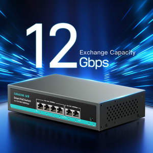 SAMZHE Commutateur PoE 1000 Mbps à 6 ports, Répartiteur Réseau, Convertisseur Double Uplink, Commutateur Non Géré, Commutateur Réseau de Surveillance 12 Gbit/s - Product Image 4
