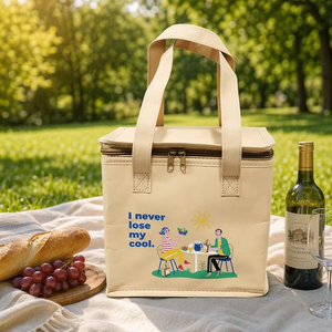 <span class=keywords><strong>Bolsa</strong></span> Térmica para Almuerzo, Personalizable con Logotipo, Simple, Casual, Lavable, de Papel Kraft Dupont, Aislada, Tipo Tyvek, para Congelador - Product Image 2