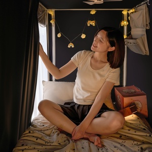 Rideau de lit <span class=keywords><strong>moustiquaire</strong></span> de rebord de dortoir des étudiants du collège ombrage fort intégré moustiquaires supérieures et inférieures - Product Image 2