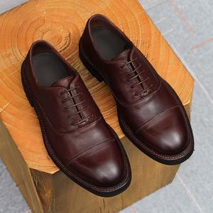 Chaussures habillées pour hommes de haute qualité à lacets avec semelle en caoutchouc souple durable et confortable, chaussures pour hommes faites à la main, nouveau style - Product Image 1