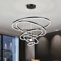 Plafonnier LED suspendu composé d'anneaux en acrylique, design nordique moderne, produit de luxe, luminaire décoratif d'intérieur, idéal pour une salle à manger ou un salon