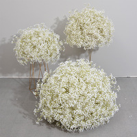 Boule de fleurs artificielles en soie style forêt Monet, arrangement floral vert pour centre de table de mariage, décoration de fête et de maison, vente en gros