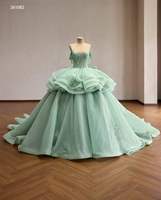 Robe de mariée Feishiluo luxueuse, moderne, à épaules dénudées, avec traîne amovible, appliques brillantes, dos nu, style robe de bal avec traîne chapelle