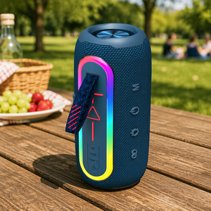 Altavoz Portátil Activo con Luces RGB de 20W, Potente, con Resistencia al Agua IPX7 5.3, Compatible con TWS/AUX/USB/TF para Uso en Exteriores - Product Image 1