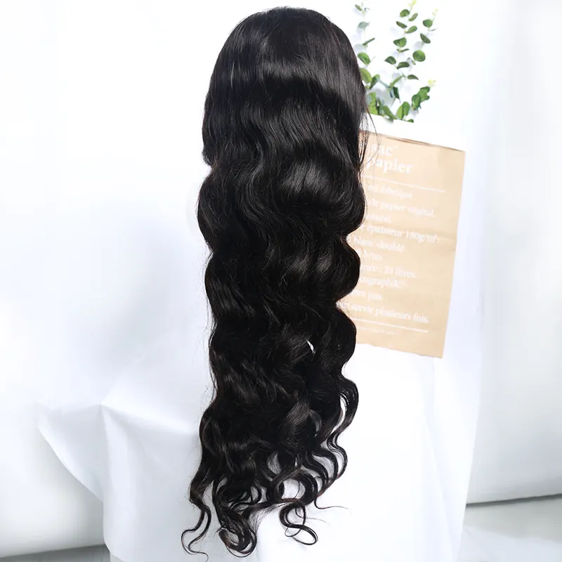 Remy Human Hair Lace Front Wigs Cuticle Aligned Hair Natural Color Transparent Body Wave 24 Inches 13*4 Brazilian Hair 1 Piece