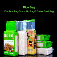 Sacs à riz sous vide personnalisés en plastique et aluminium, imprimés, 1 kg, 2 kg, 5 kg, 10 kg, 25 kg, sacs d'emballage pour riz