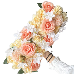 Decoración Floral de Lujo Hecha a Mano con Seda para Bodas, Mezcla de Rosas, Peonías e <span class=keywords><strong>Hortensias</strong></span>, para Puertas y Ventanas Arqueadas, Ideal para Halloween - Product Image 1