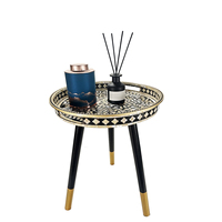 Plateau de service rond en plastique à prix d'usine, pieds détachables, motif marbre, table d'appoint décorative pour canapé, plateau de cuisine