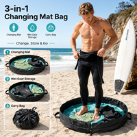 Tapis de changement de combinaison humide noir sac de transport accessoire de surf étanche pour planche à pagaie de planche de surf avec Logo imprimé