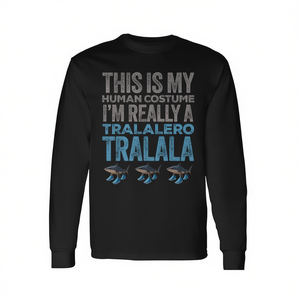 Camiseta de Manga Larga con Estampado Digital de Personaje Humano Tralalero Tralala, Cuello Redondo, Unisex para Adultos, Promocional - Product Image 3