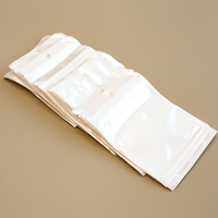 Bolsa de Plástico Transparente Blanca Pequeña, Reutilizable, con Orificio para Colgar, Bolsa con Cierre Hermético para Accesorios