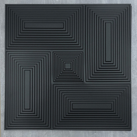 Panneau mural 3D moderne en PVC noir imperméable et facile à installer Décoration murale